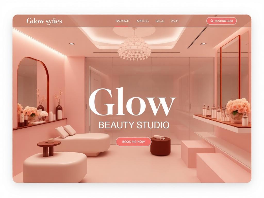 Glow Beauty Studio — Beauty Salon Website-Konzept