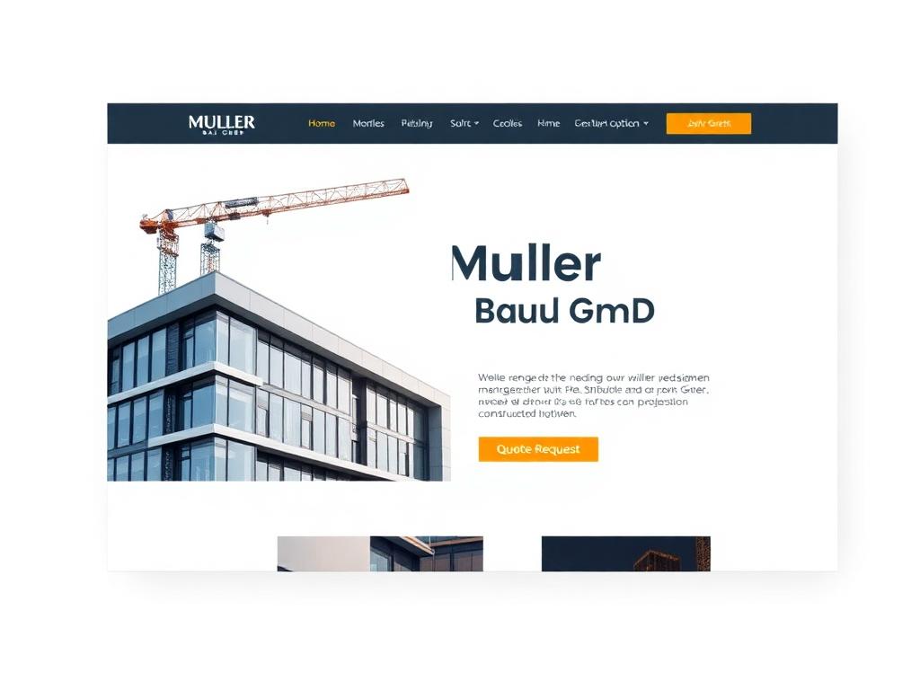 Müller Bau — Bauunternehmen Website-Konzept