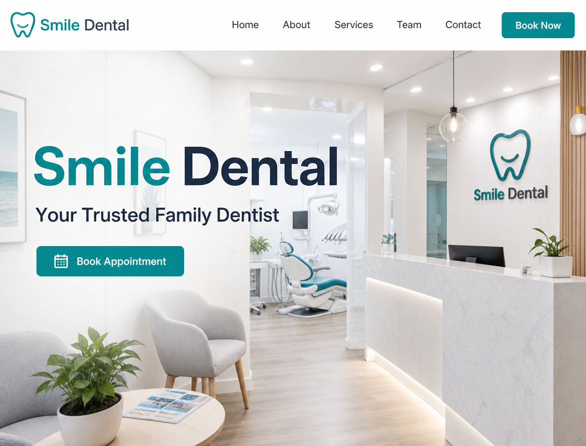 Smile Dental — Zahnarztpraxis Website-Konzept